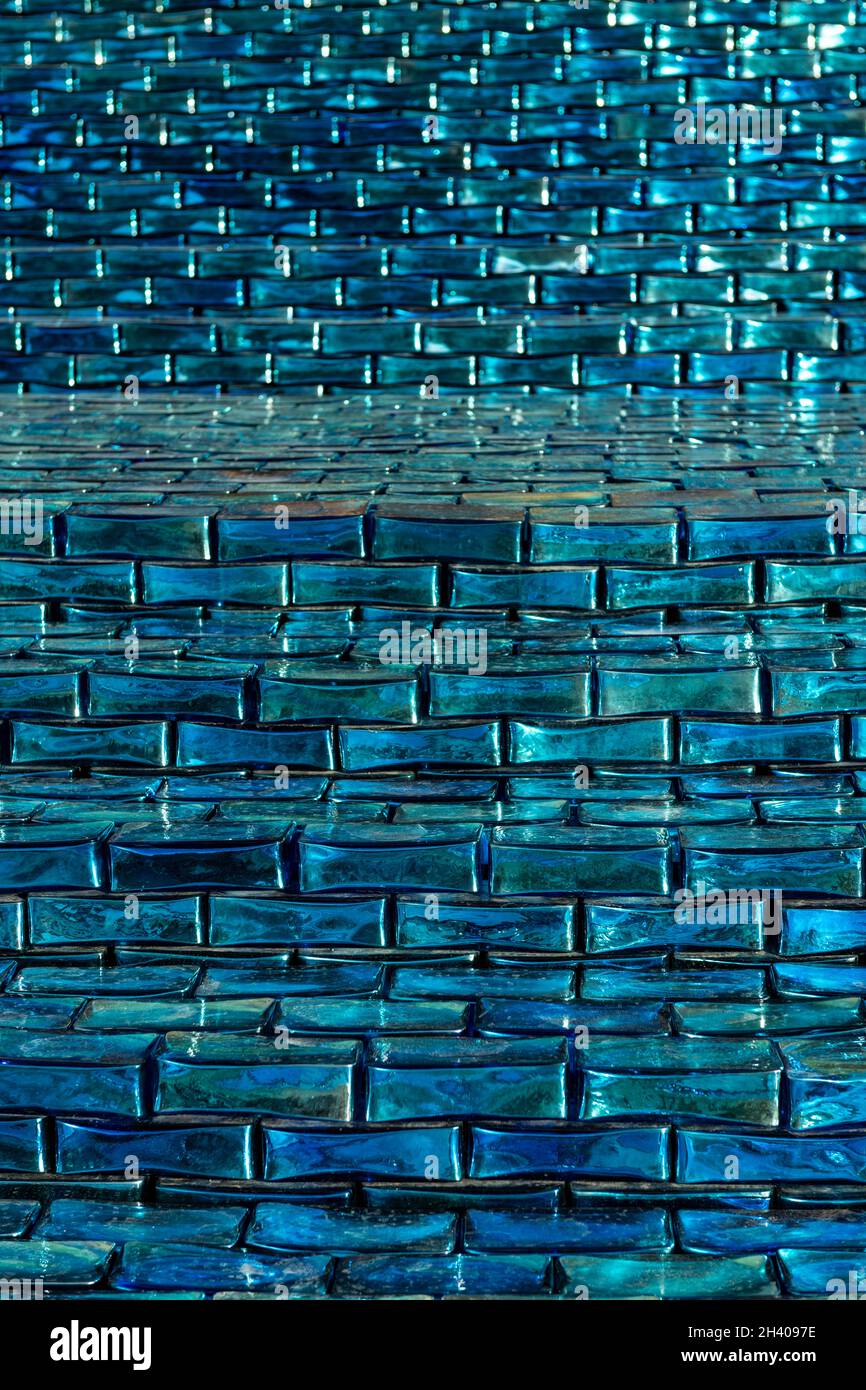 mattoni di vetro blu, illustrazione astratta - illustrazione di scorta Foto Stock