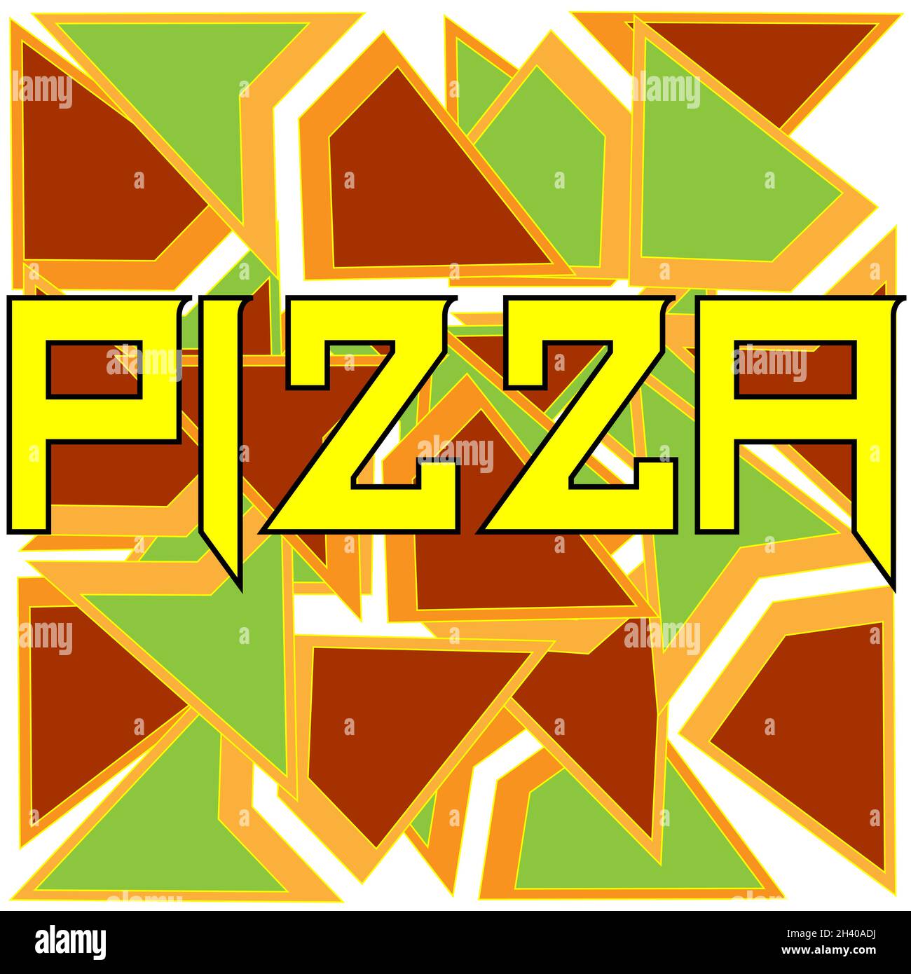 Logo astratto della pizza NTF con motivo etereo sotto forma di fette di pizza 1 Illustrazione Vettoriale