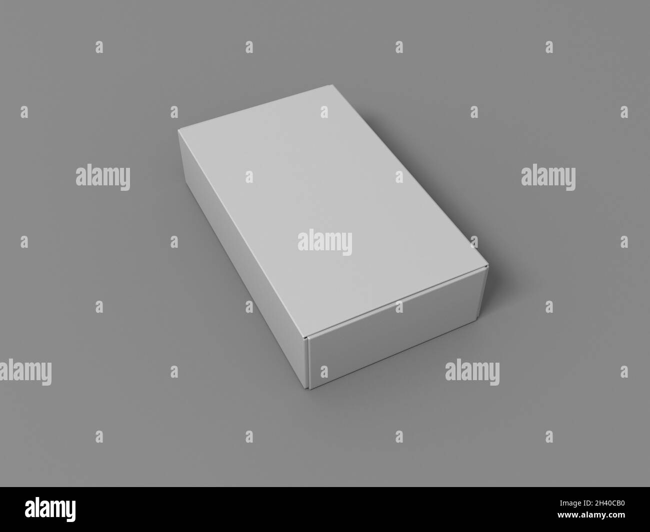 rappresentazione 3d di una scatola di cartone bianca per cartoncini o altri prodotti Foto Stock