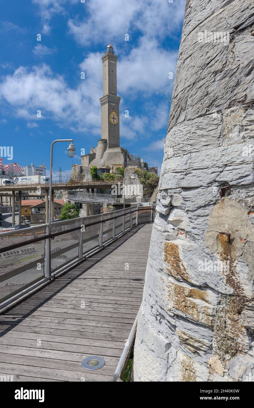 Faro di Genova Foto Stock