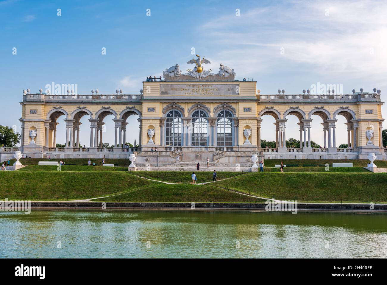 Gloriette nei Giardini di Schonbrunn Foto Stock