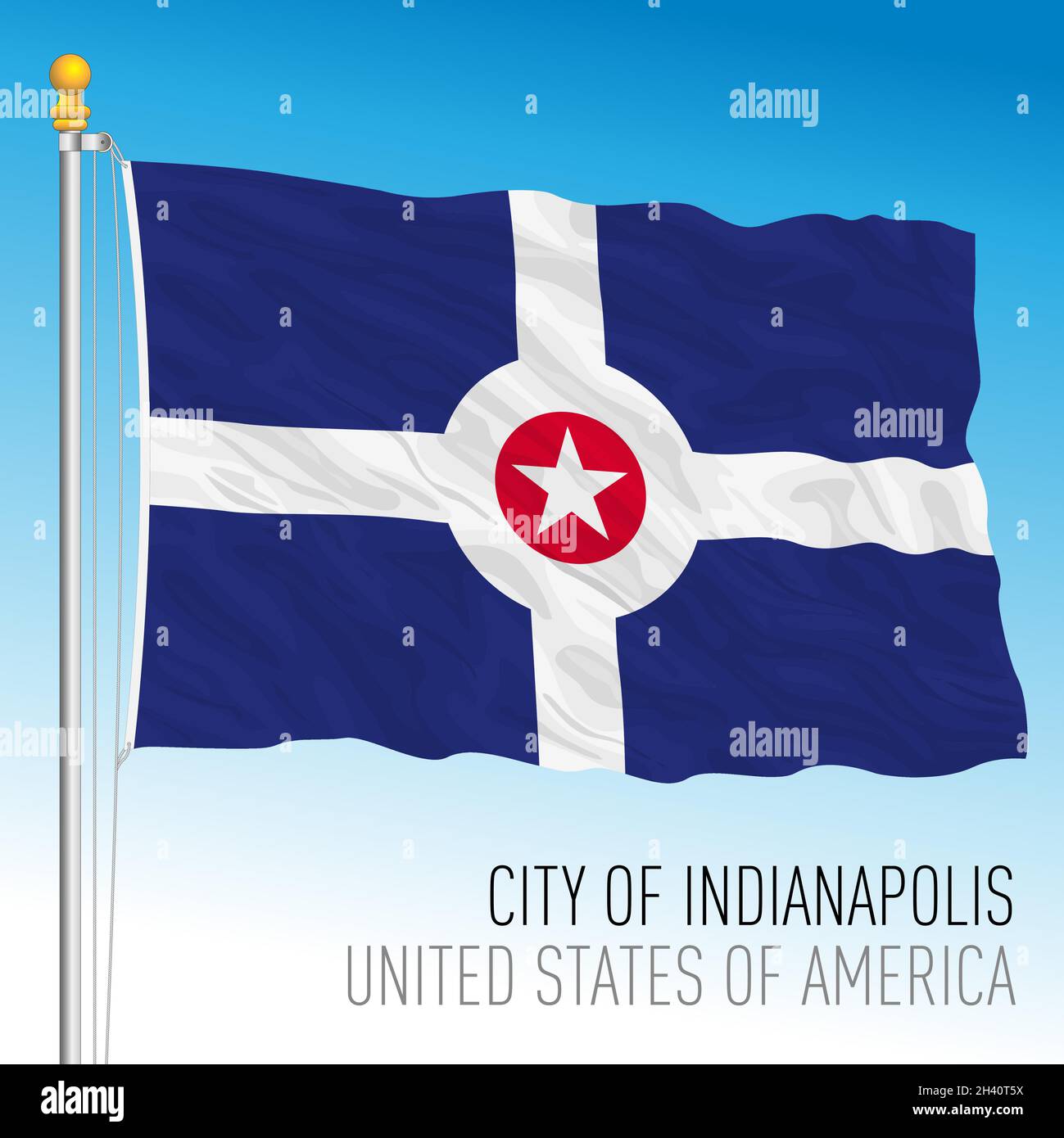 Bandiera della città di Indianapolis, Indiana, Stati Uniti, illustrazione vettoriale Illustrazione Vettoriale