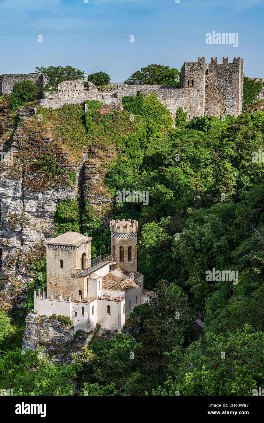 Castello di Venere e Torretta Pepoli a Erice Foto Stock