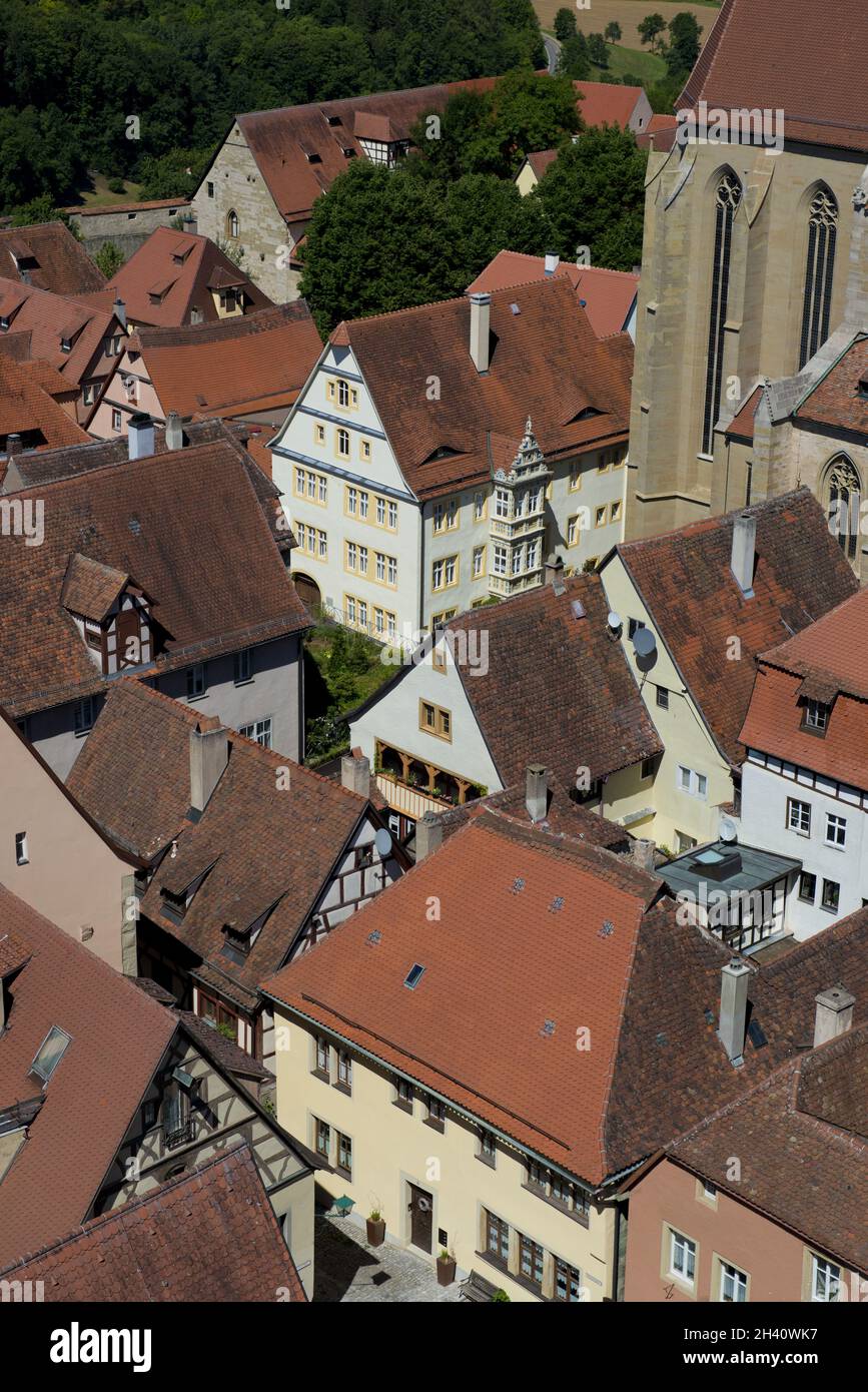 Case del borgo di Rothenburg ob der Tauber Foto Stock