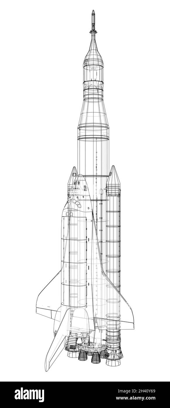 Navetta per il trasporto di razzi Illustrazione Vettoriale