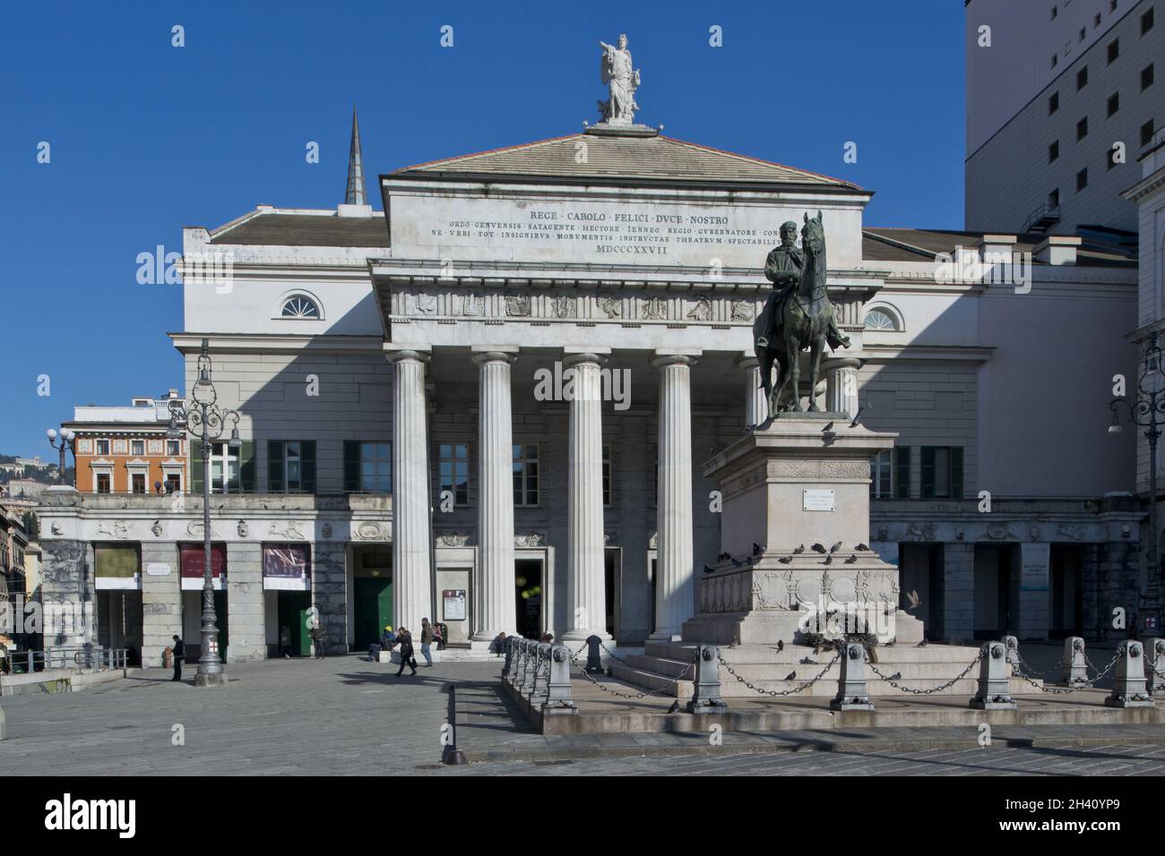 Teatro Carlo Felice a Genova Foto Stock