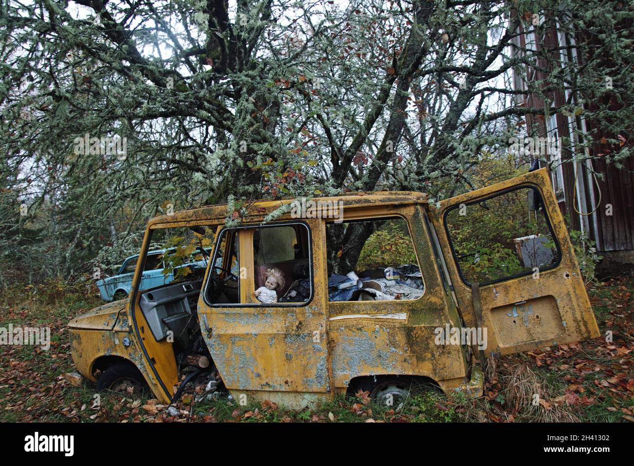 Cimitero di Bastnäs nel mese di ottobre Foto Stock
