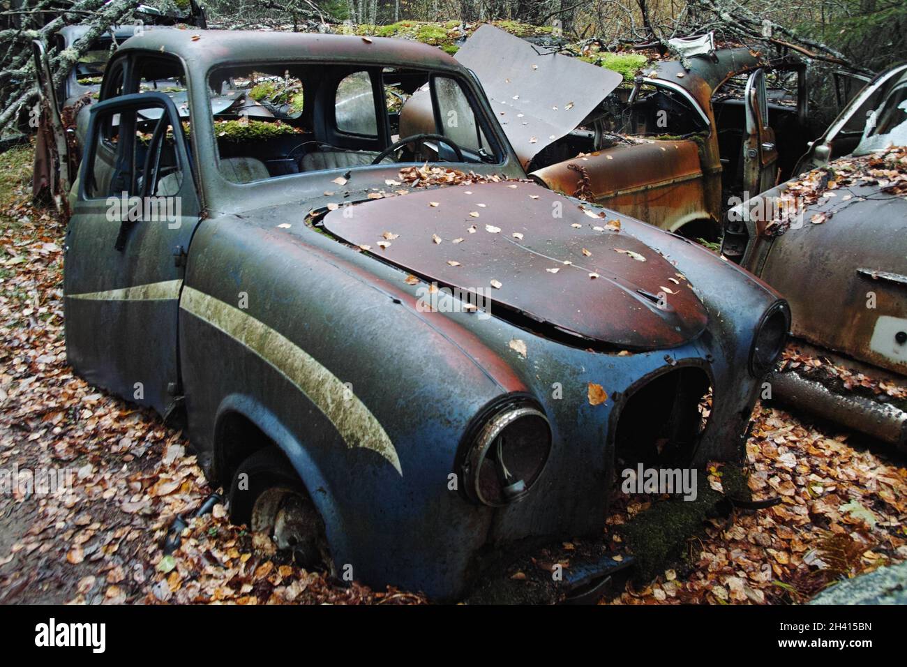 Cimitero di Bastnäs nel mese di ottobre Foto Stock