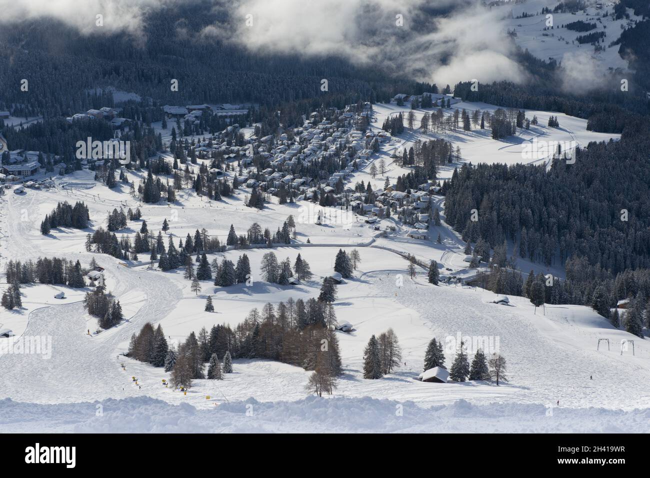 Paesaggio invernale nelle Dolomiti Foto Stock