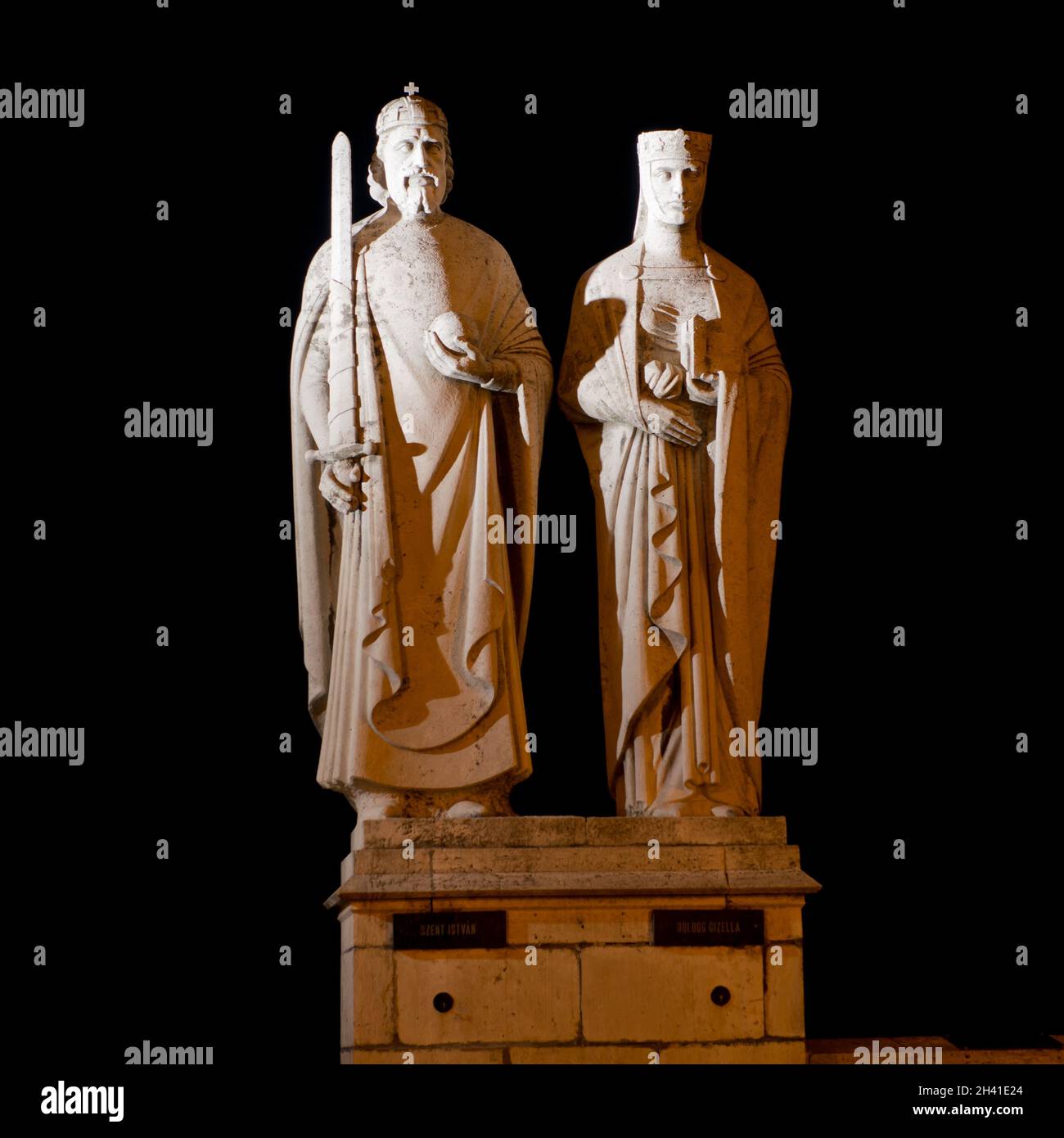 Statue del re Stefano i e della regina Gisela Foto Stock