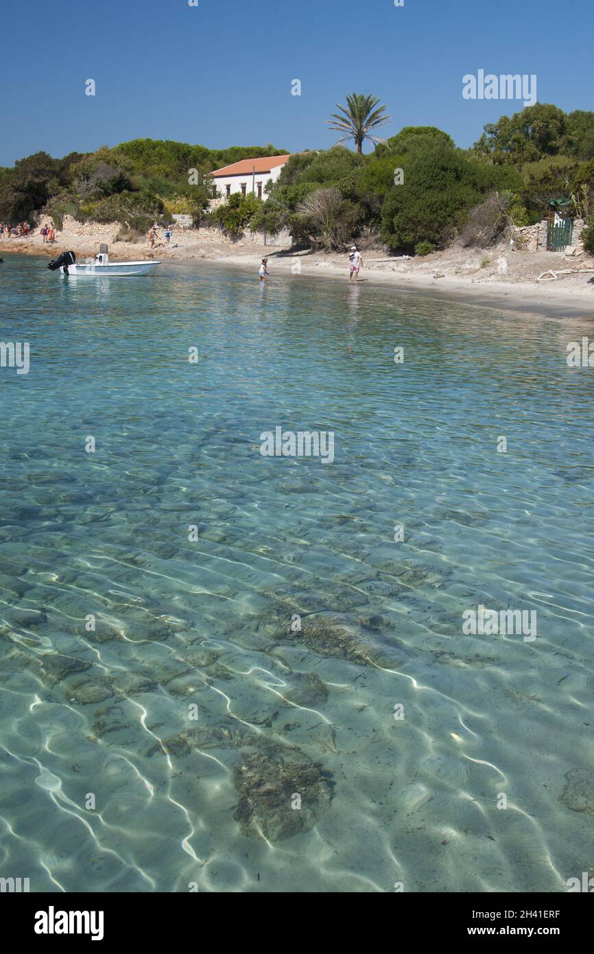 I colori del mare sull'isola di Santa Maria Foto Stock