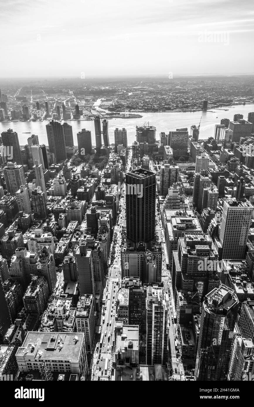 Grattacielo di Manhattan dall'Empire state Building, USA Foto Stock