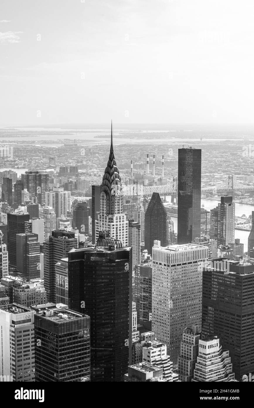 Grattacielo di Manhattan dall'Empire state Building, USA Foto Stock