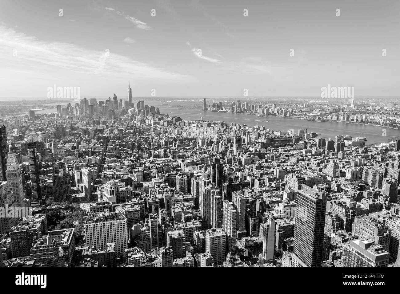 Grattacielo di Manhattan dall'Empire state Building, USA Foto Stock