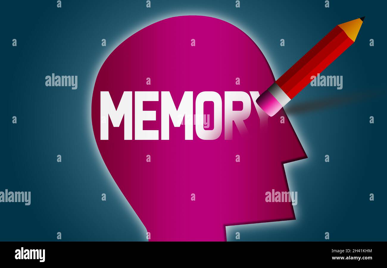Cancellare la parola di memoria dalla testa umana Foto Stock