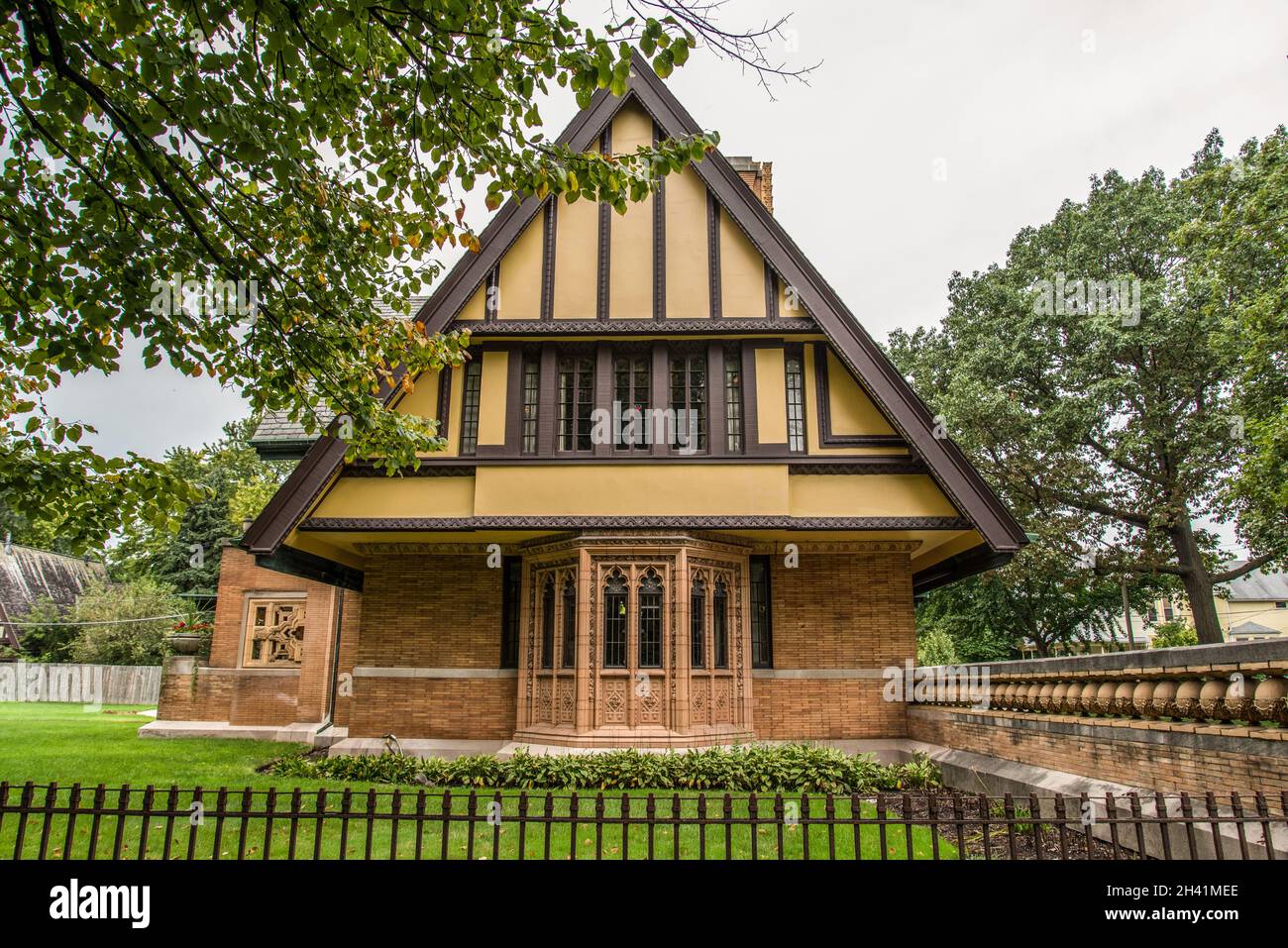 Nathan G. Moore casa del famoso architetto Frank Lloyd Wright a Oak Park, USA Foto Stock
