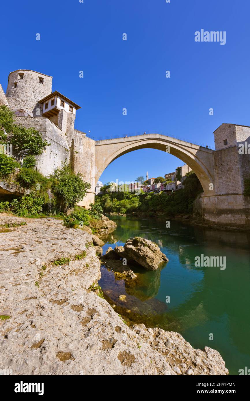 Il vecchio ponte di Mostar - Bosnia ed Erzegovina Foto Stock