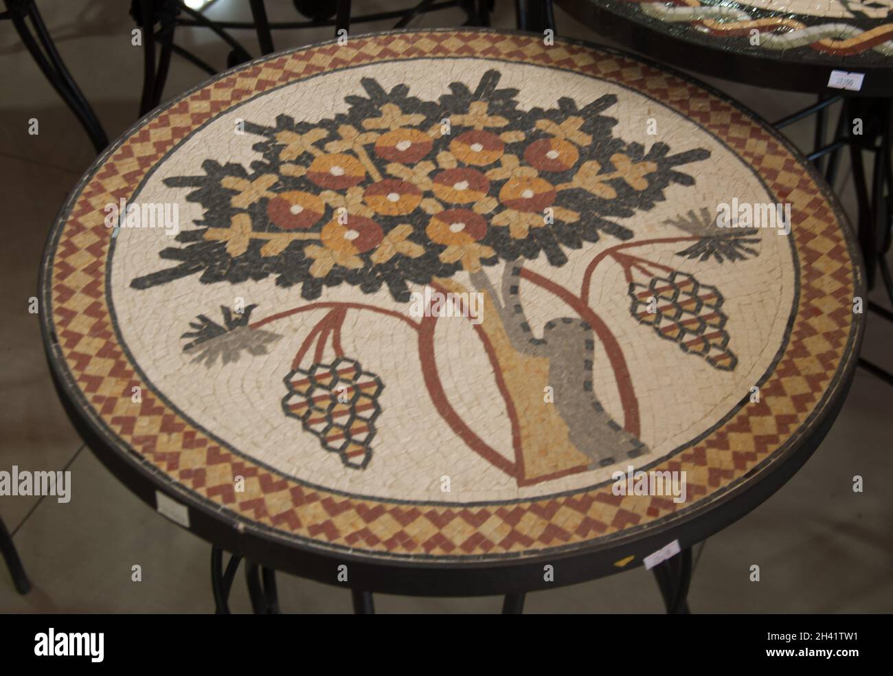 Tavola del mosaico, Madaba, Giordania, Medio Oriente Foto Stock