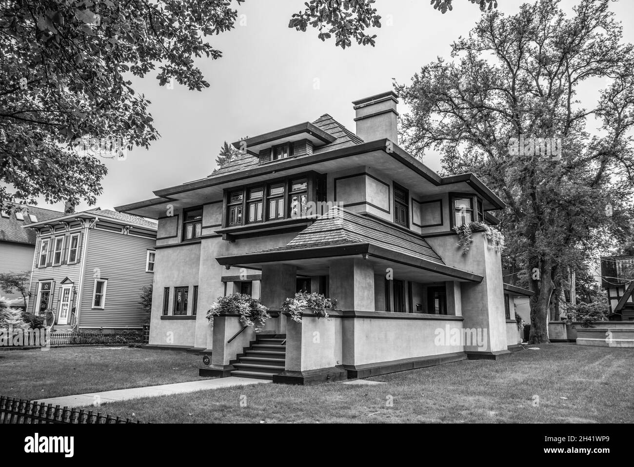 Frank W. Thomas casa del famoso architetto Frank Lloyd Wright a Oak Park, USA Foto Stock