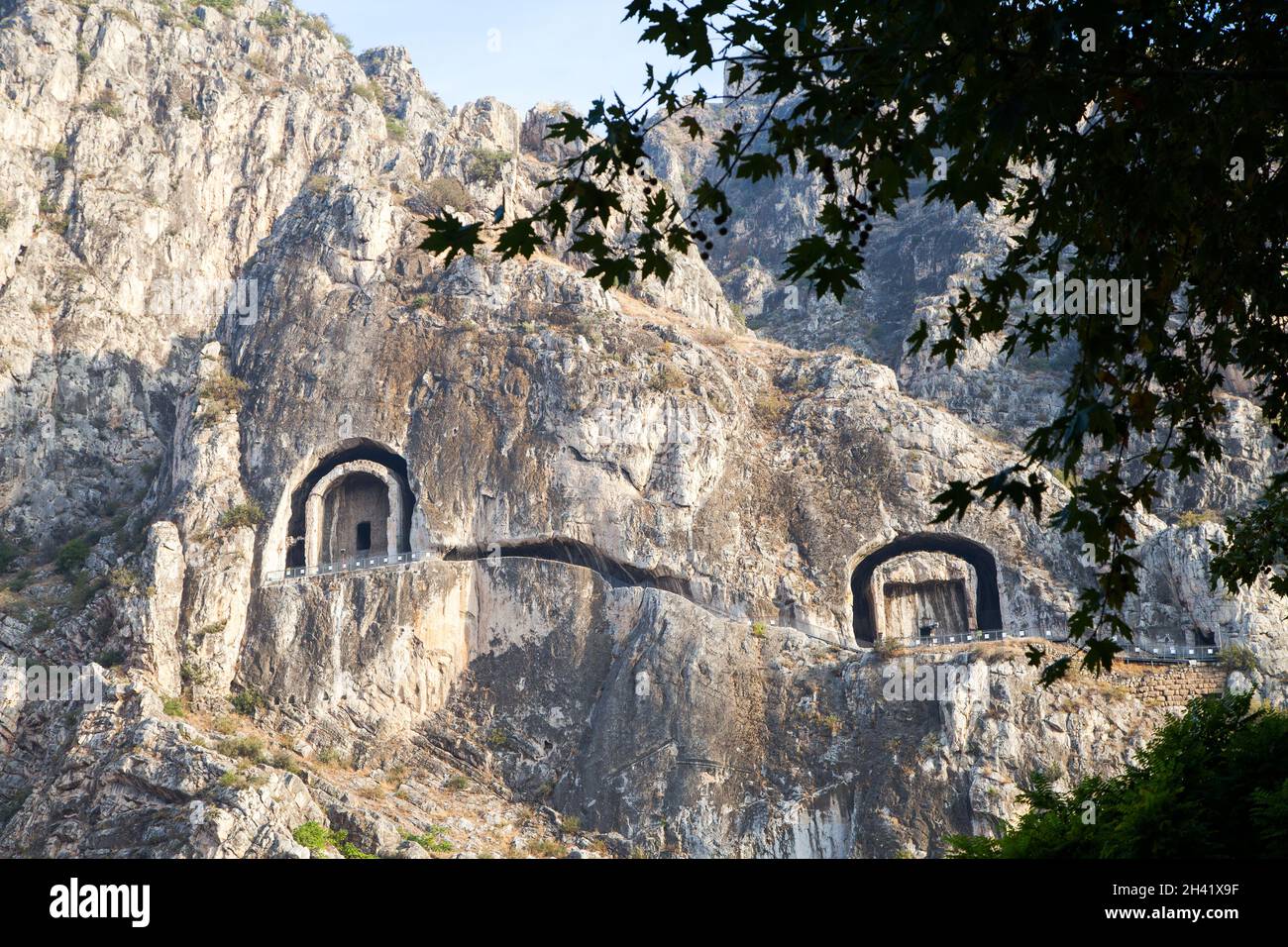 Vista dalle Tombe dei Re, la città di Amasya Foto Stock