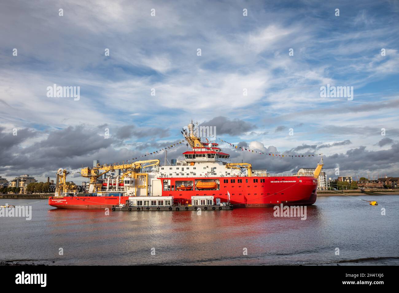 RRS Sir David Attenborough, Greenwich, Londra, Inghilterra, Regno Unito Foto Stock