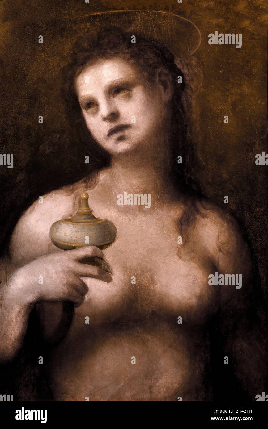 Cleopatra si trasformò in Magdalena Domenico Puligo (1492-1527) pittore italiano del Rinascimento, attivo a Firenze. Il suo vero nome era Domenico di Bartolomeo Ubaldini. Italia, Italiano, Foto Stock