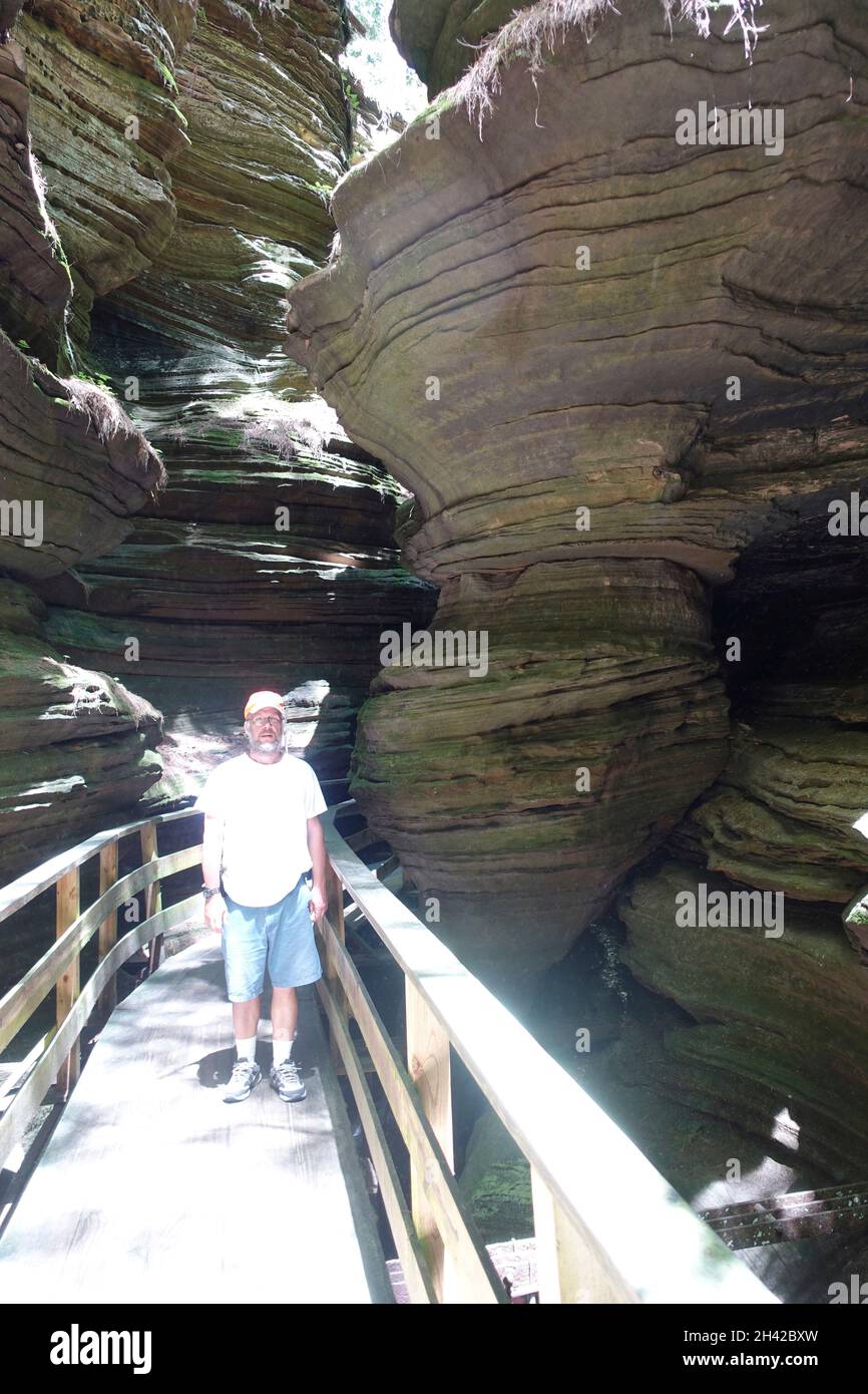 Tour in barca sul fiume superiore, Wisconsin Dells, Wisconsin Foto Stock