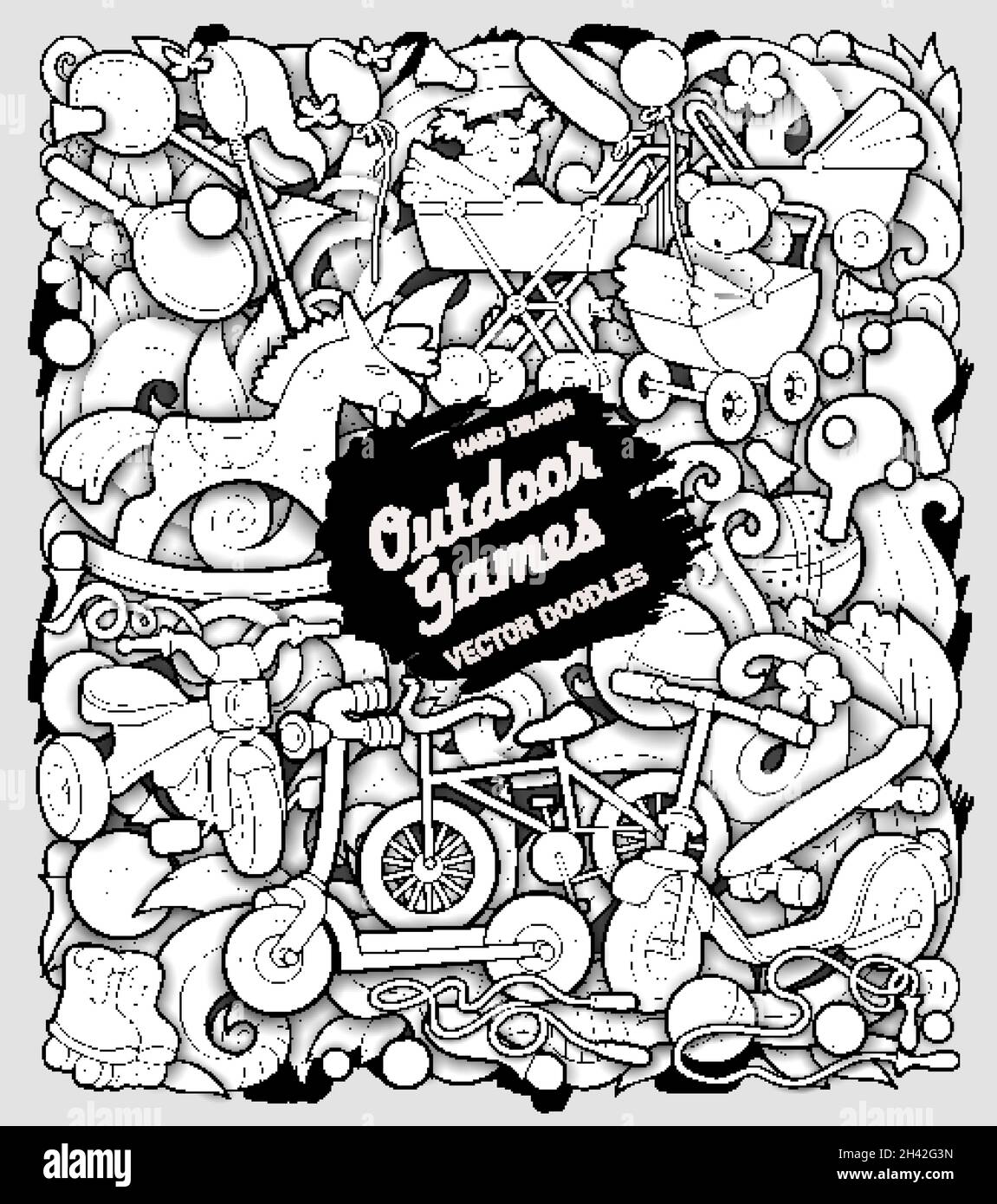 Cartoon vettore Doodle Toys illustrazione. Illustrazione Vettoriale