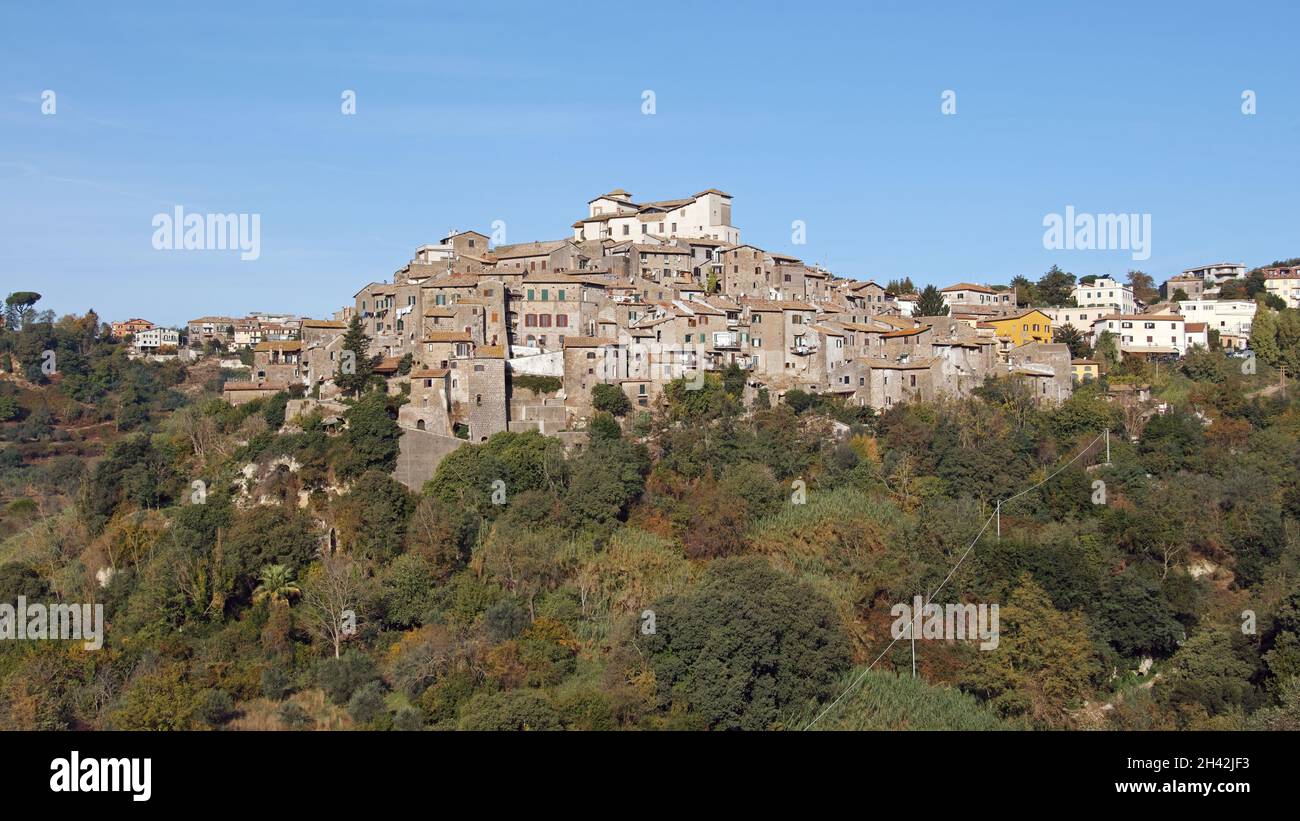 Castelnuovo di Porto, vista sul centro storico Foto Stock