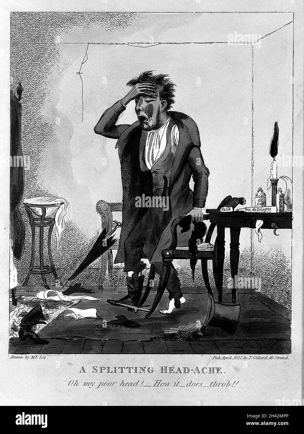 Un mal di testa spaccato, 'Oh la mia povera testa! - come - fa - fremiti!!", Egerton Foto Stock