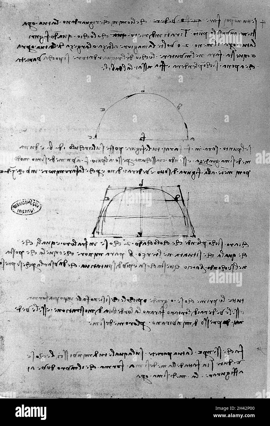 L. da Vinci manoscritto taccuini MS A Foto Stock