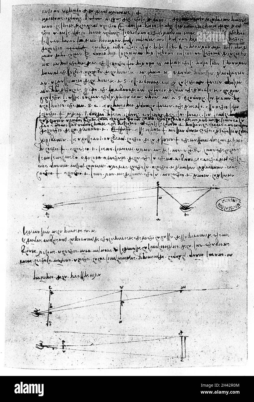 L. da Vinci manoscritto taccuini MS A Foto Stock