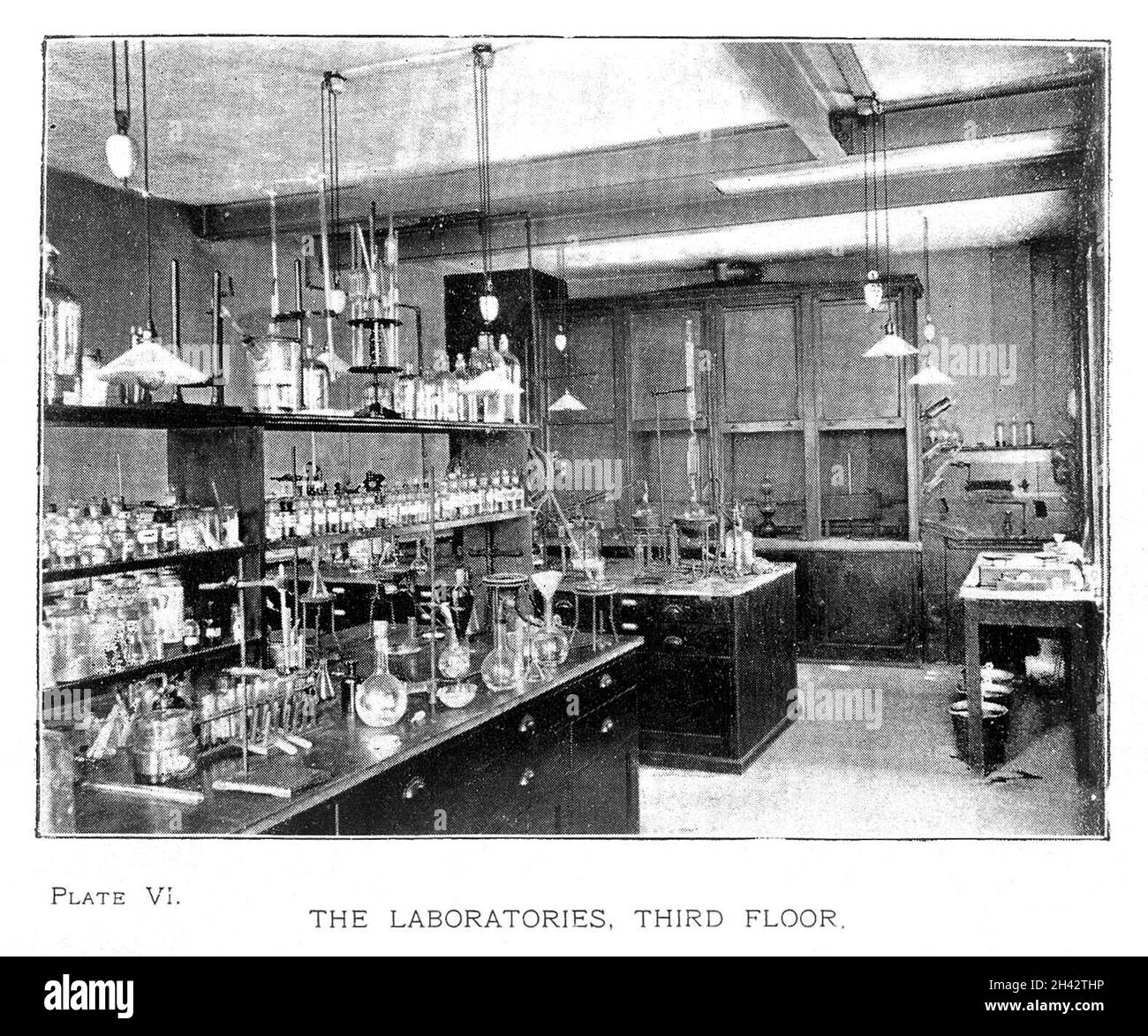 Laboratorio 3 ° piano, Wellcome Chemical Research Laboratories. 19° C. Foto Stock