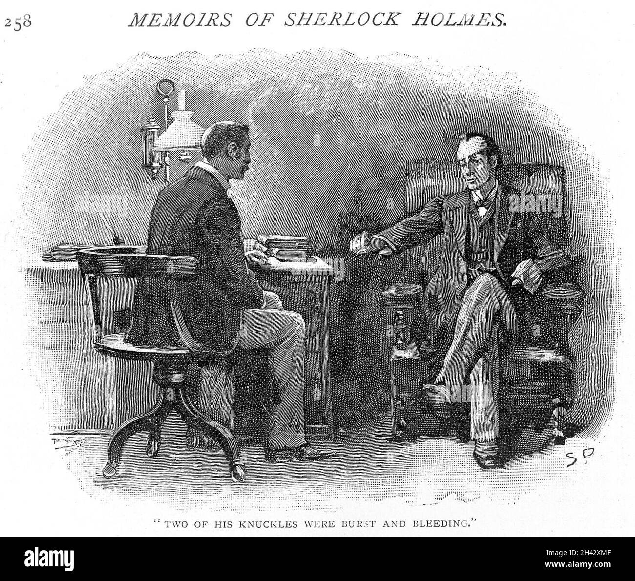 S. Holmes e Watson nella sala di consulenza di Watson Foto Stock S. Holmes e Watson nella sala di consulenza di Watson Foto Stock