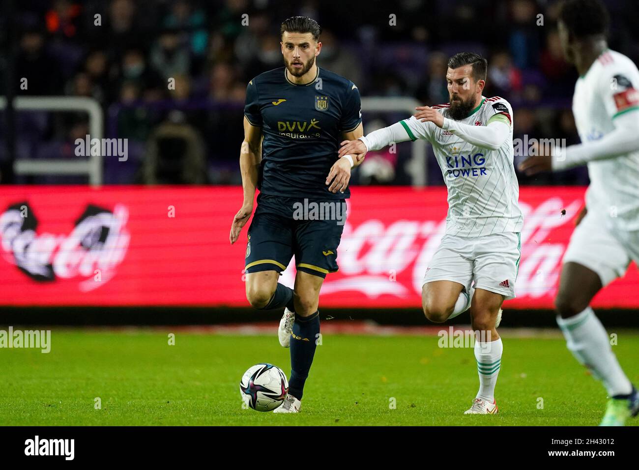 BRUSSEL, BELGIO - OTTOBRE 31: Wesley Hoedt di Anderlecht durante la partita della Jupiler Pro League tra Anderlecht e OH Leuven al Lotto Park il 31 Ottobre 2021 a Brussel, Belgio (Foto di Jeroen Meuwsen/Orange Pictures) Foto Stock