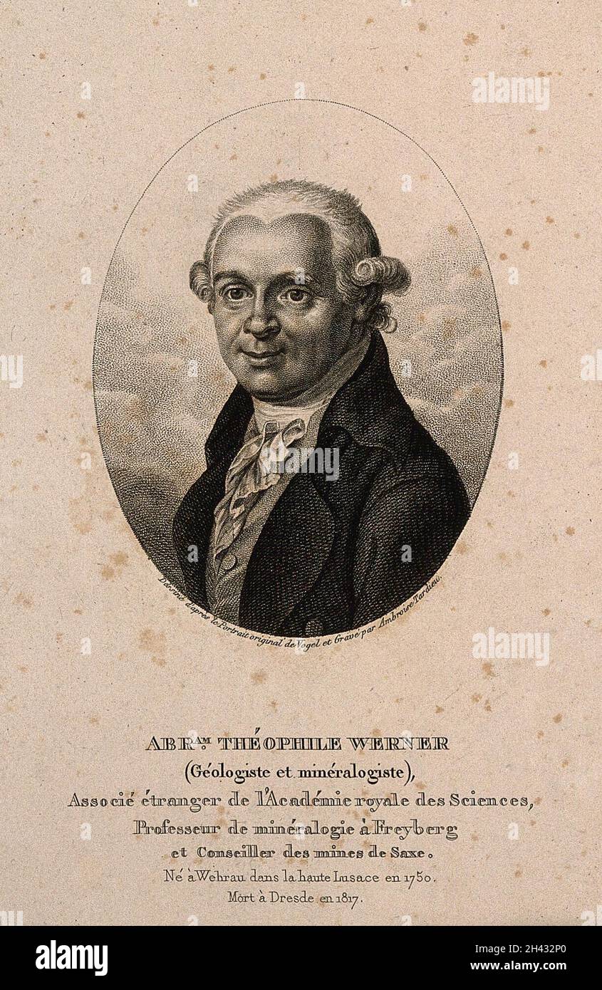 Abraham Gottlob Werner. Incisione a stiletto di A. Tardieu dopo Vogel. Foto Stock
