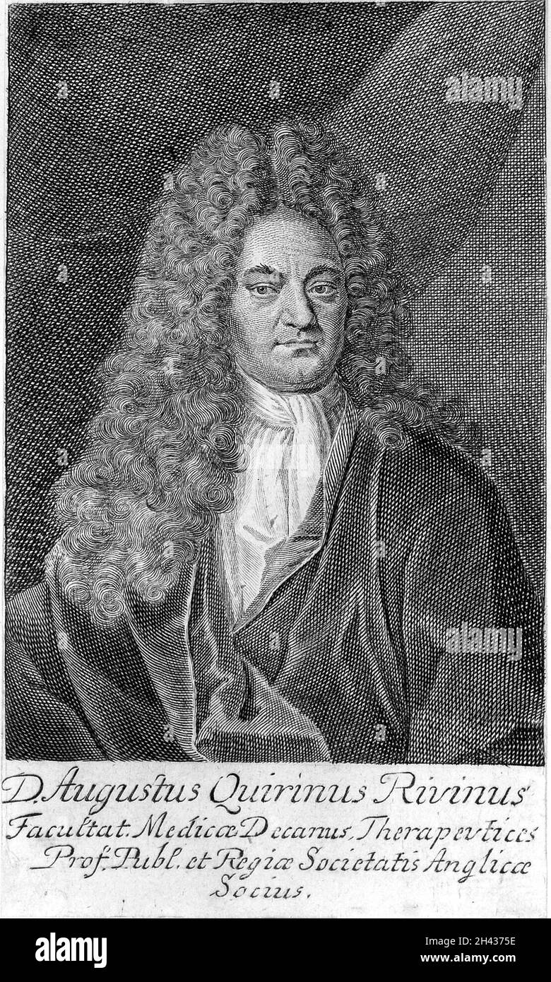 Augustus Quirinus Rivinus. Incisione della linea. Foto Stock