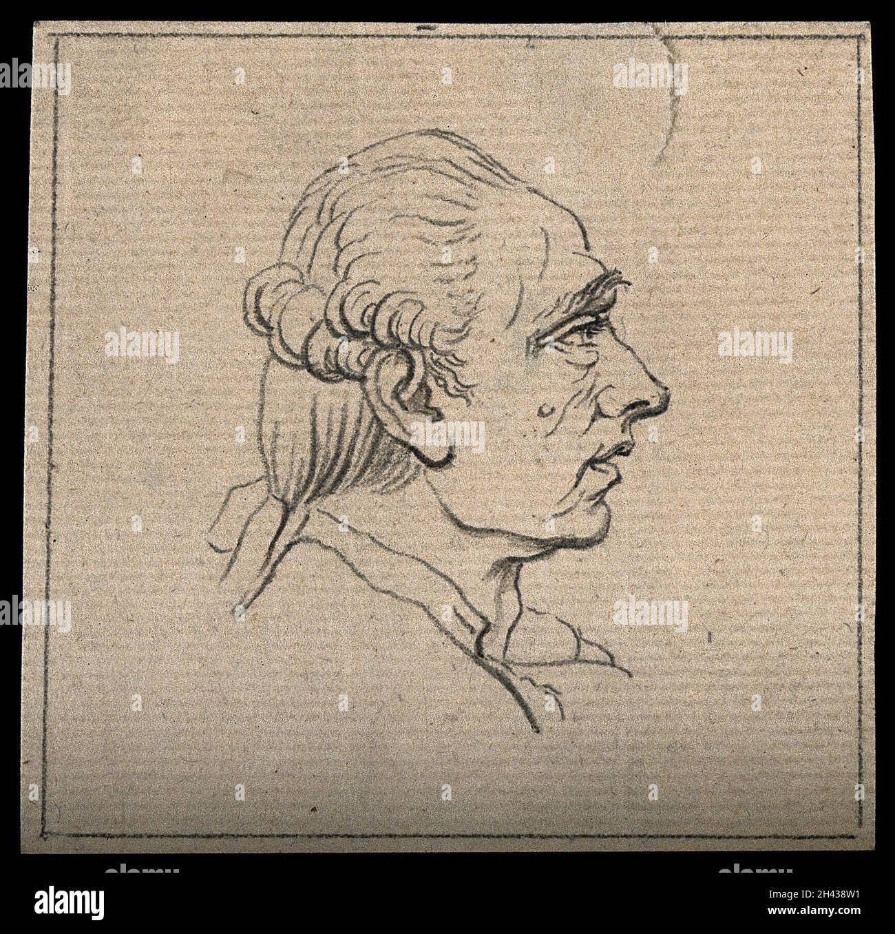 Profilo di un uomo che presenta un temperamento colerico-melancholico. Disegno, c.. 1792. Foto Stock