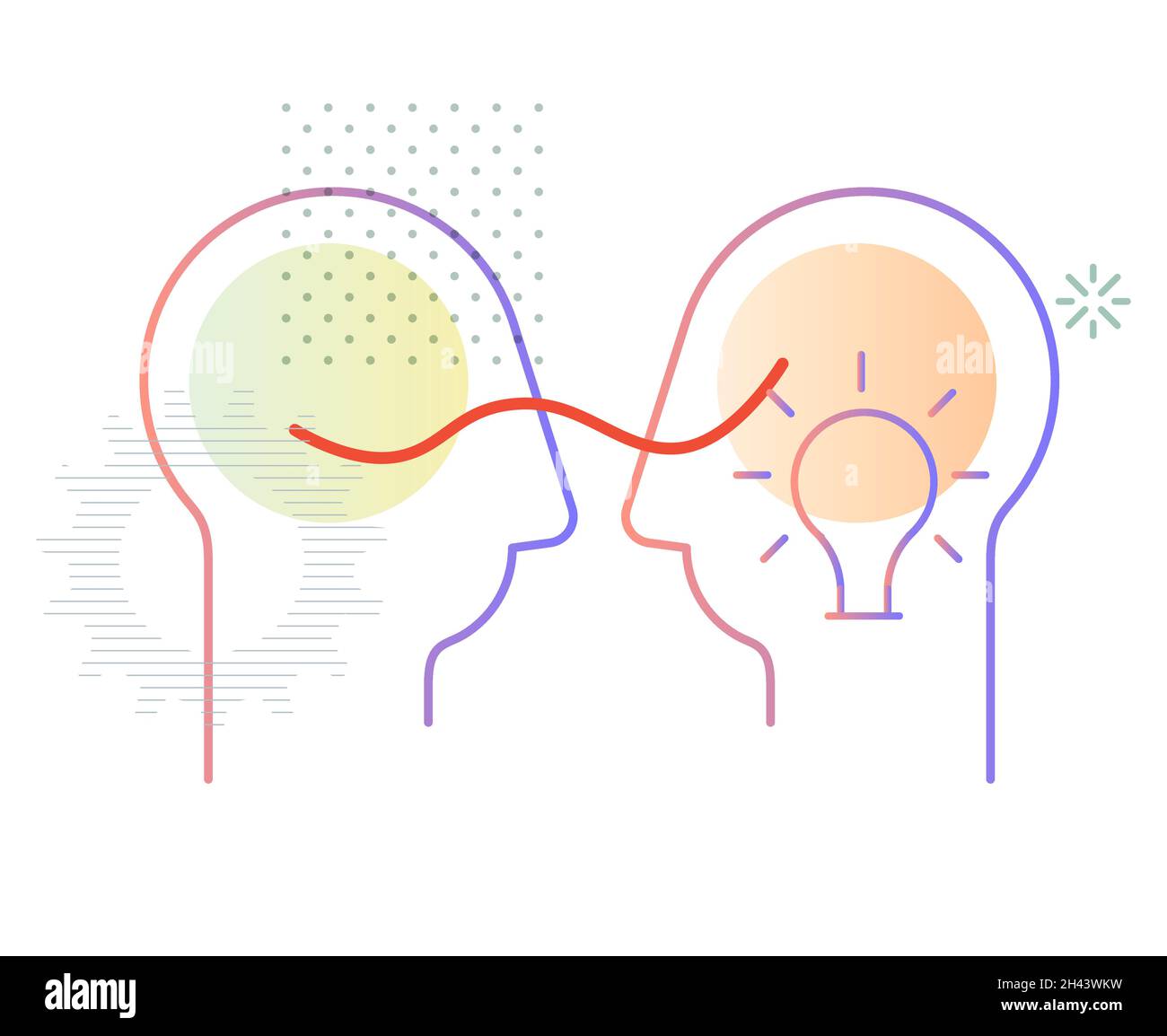 Sinergia di mentalità tecnica e creativa - Abstract Illustration as EPS 10 file Illustrazione Vettoriale