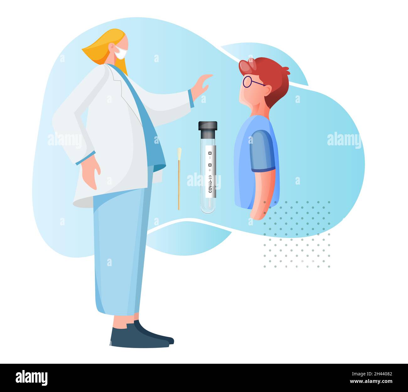 Test del Covid per i bambini - icona come file eps 10. Illustrazione Vettoriale