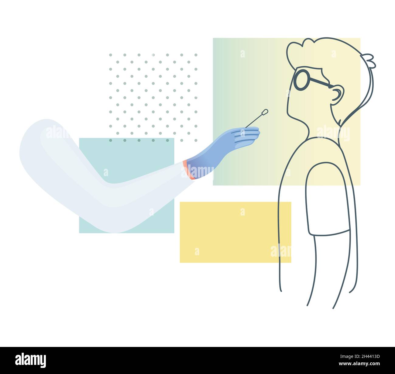 Test del Covid per i bambini - icona come file eps 10. Illustrazione Vettoriale