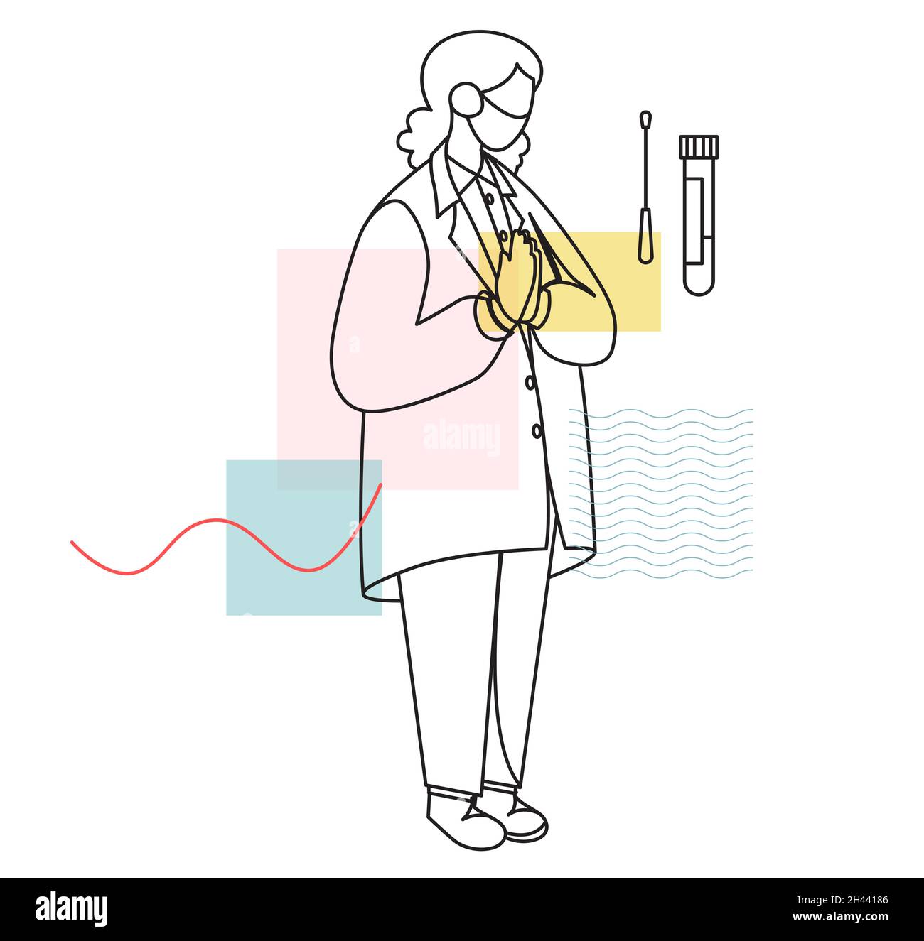 Test del Covid per i bambini - icona come file eps 10. Illustrazione Vettoriale