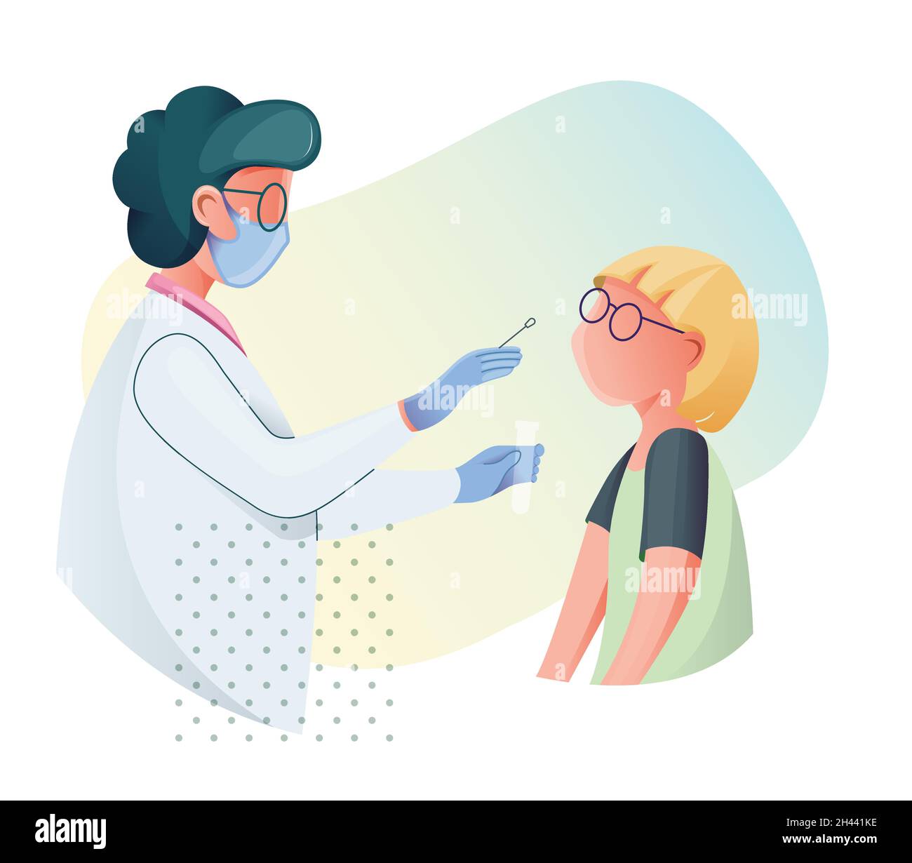 Test del Covid per i bambini - icona come file eps 10. Illustrazione Vettoriale