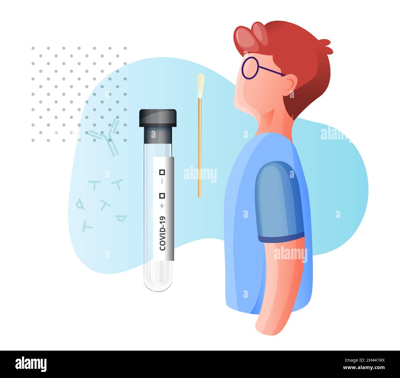 Test del Covid per i bambini - icona come file eps 10. Illustrazione Vettoriale