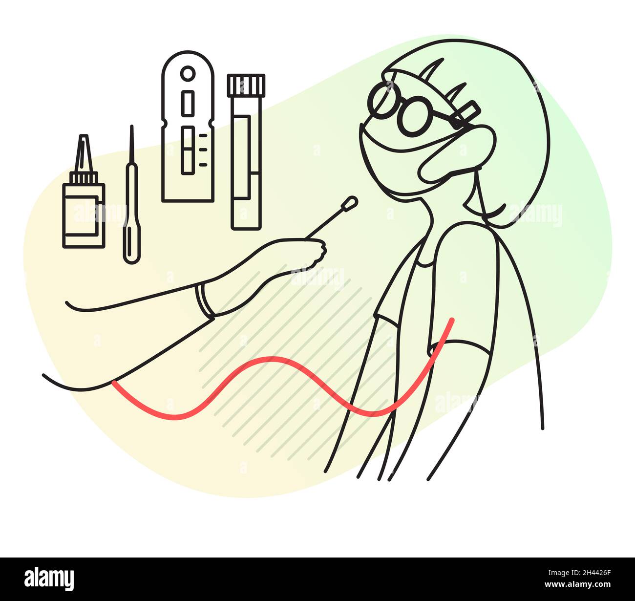 Test del Covid per i bambini - icona come file eps 10. Illustrazione Vettoriale