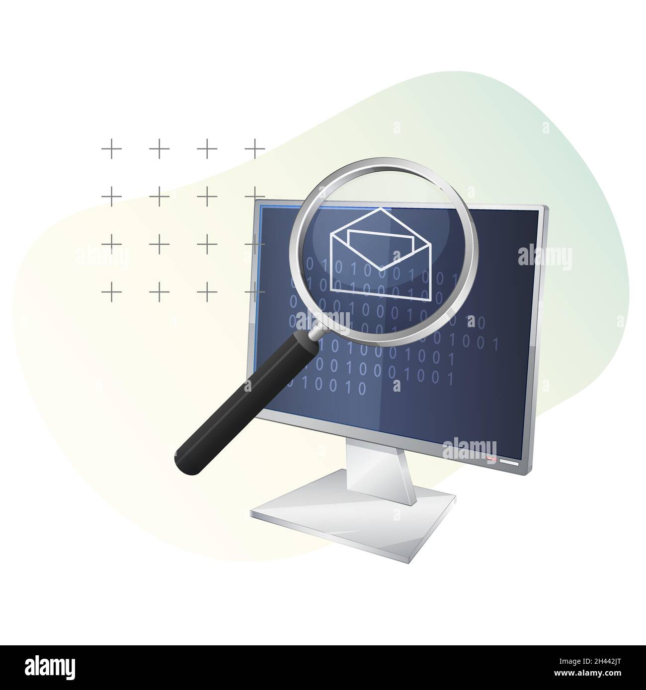 E-mail Hacking e Cyber Crime Stock Illustration come file EPS 10 Illustrazione Vettoriale