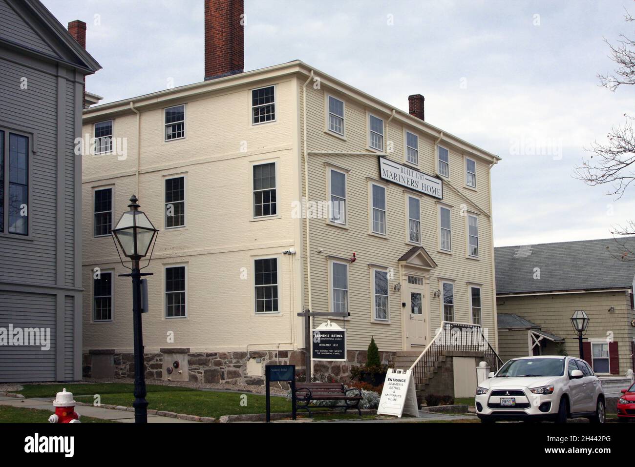 Massachusetts; New Bedford; Mariners Home; Seamens Bethel; Johnny Cake Hill; Johnny Cake Hill, alias Bethel Street, Foto Stock