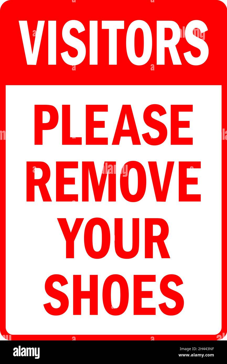Please remove your shoes Immagini Vettoriali Stock - Alamy