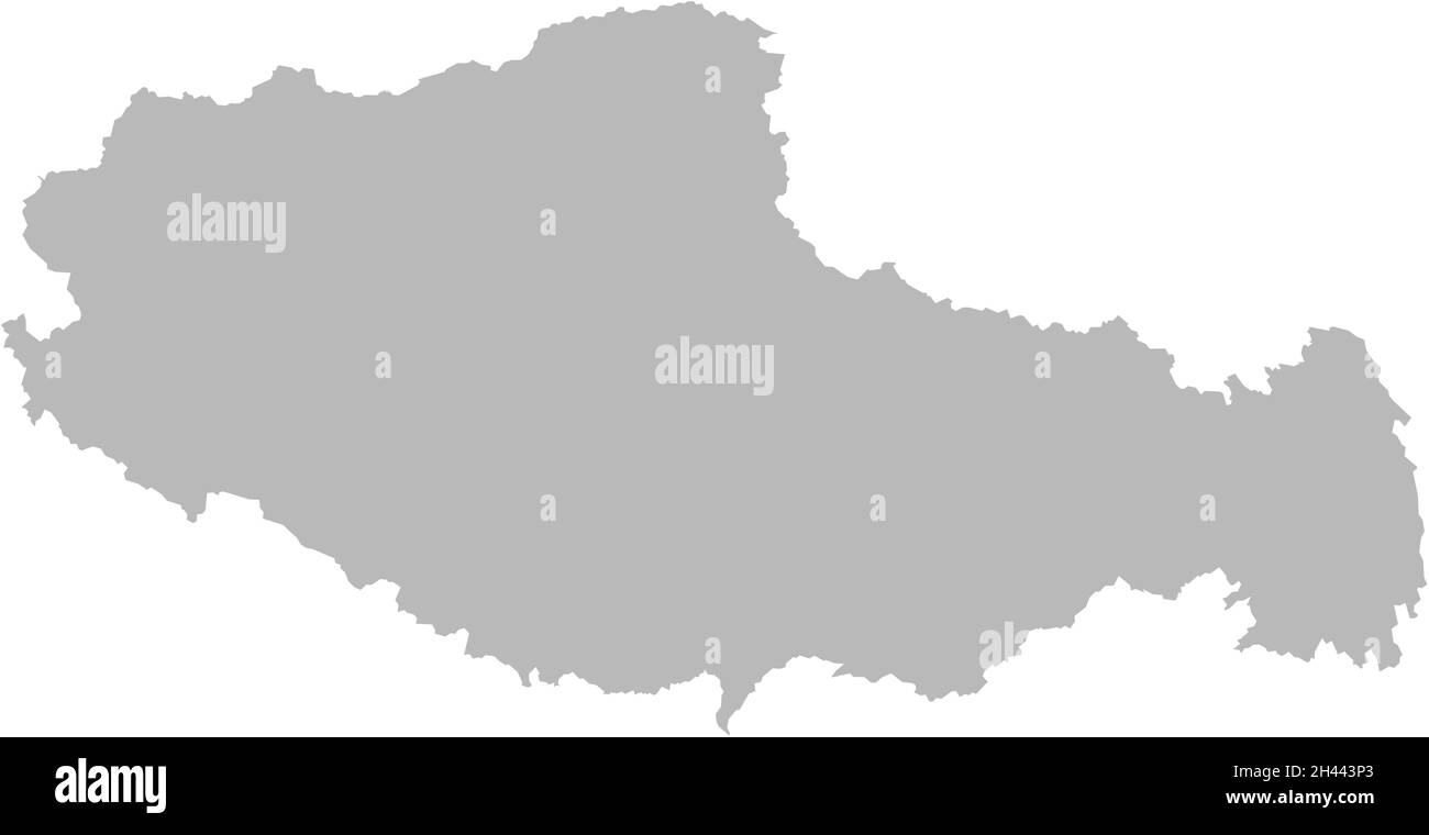 Cina mappa della regione autonoma del tibet. Sfondo grigio. Concetti e background aziendali. Illustrazione Vettoriale