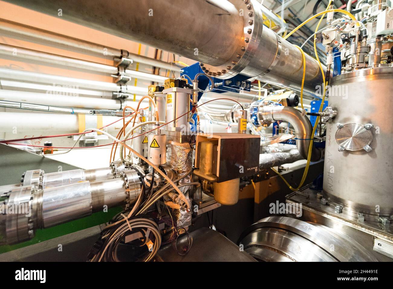 Vista dell'acceleratore di particelle LHC CERN, Ginevra, Svizzera Foto Stock